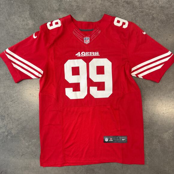 Vintage Y2k San Francisco 49ers Jersey 99 Aldon Smith On Field Jersey Sz 44 Red - Picture 2 of 6